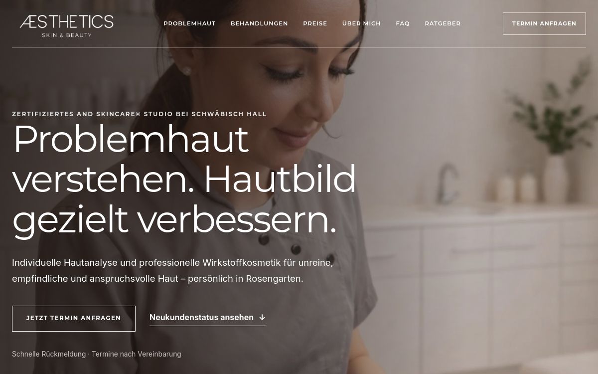 Website-Ansicht von AESTHETICS Rosengarten