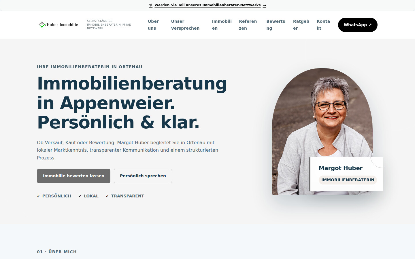 Website-Ansicht von ortenau.immo